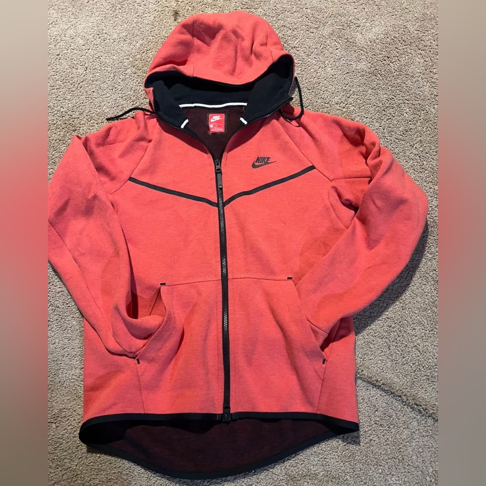 Nike Tech Red and Black Zip-Up Jacket